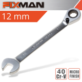 FIXMAN REVERSIBLE COMBINATION RATCHETING WRENCH 12MM image 1