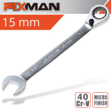 FIXMAN REVERSIBLE COMBINATION RATCHETING WRENCH 15MM image 1