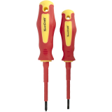 2PC SCREWDRIVER INSULATED VDE 3.5X75MM SLOTTED & PH1X80MM image 1