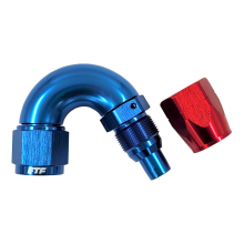 FTF Hose End One Piece Cutter Style Swivel 150° An8 image 1