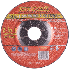 2 IN 1 GRINDING & CUTTING DISC 115MM X 2.8 X 0.22 STEEL/SS/PVA/ALU/STO image 1