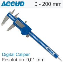 DIG. CALIPER 200MM 0.03MM ACC. METAL COVER S/STEEL 0.01MM RES. image 1
